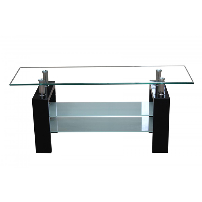 Telford Glass Top Tv Unit Table In Black and White Finishes